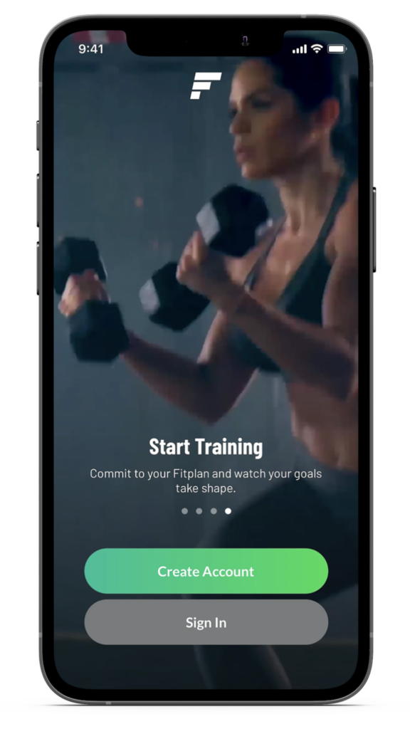 Fitplan welcome screen