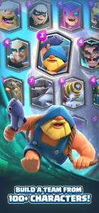 Showcase of characters in Clash Royale ASO case study, emphasizing team-building and RPG strategy.