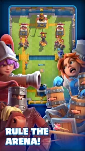 Clash Royale arena battles illustrating varied environments and strategies, key for App Store Optimization strategies.
