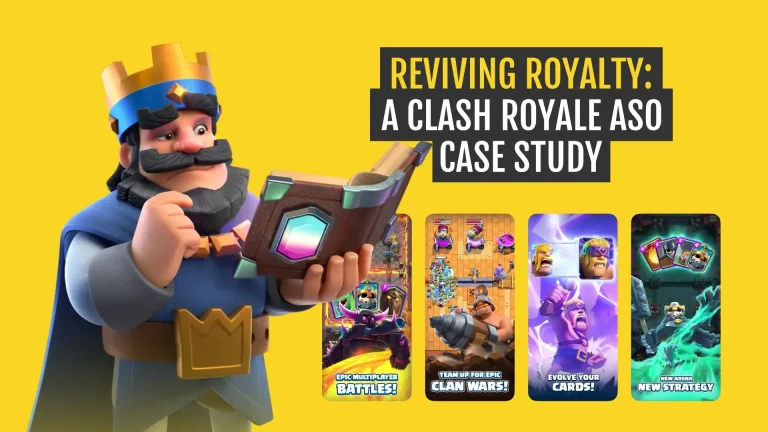 Key insights from Clash Royale ASO case study, highlighting gameplay improvement strategies and outcomes.