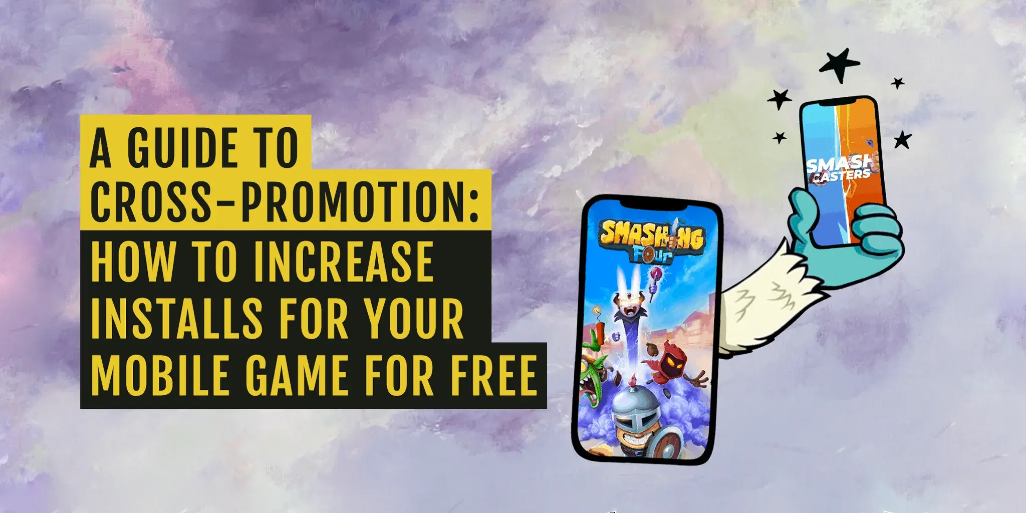 A creative visual with two mobile game screens and a Yeti hand symbolizing seamless cross-promotion between mobile games. The ACE Framework helps structure this strategy.