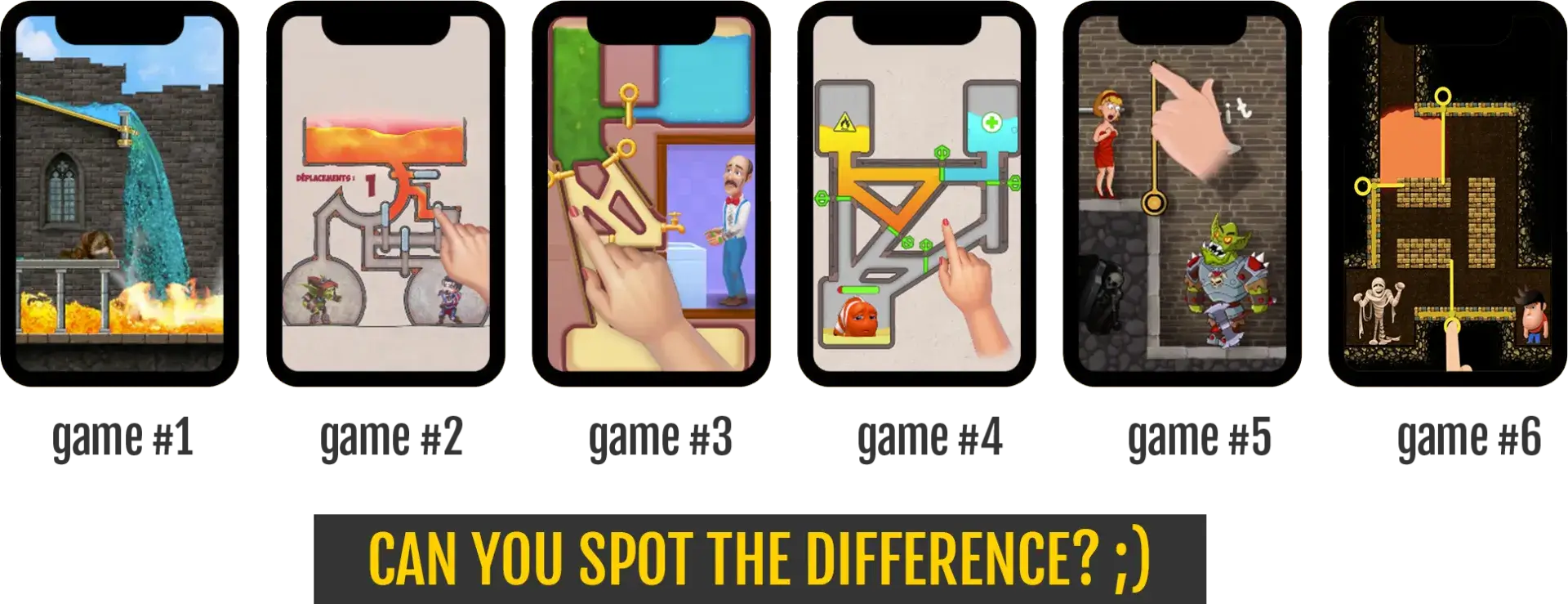 Side-by-side mobile gameplay screenshots highlighting the differences between creative executions, emphasizing ad creative experimentation in mobile marketing.