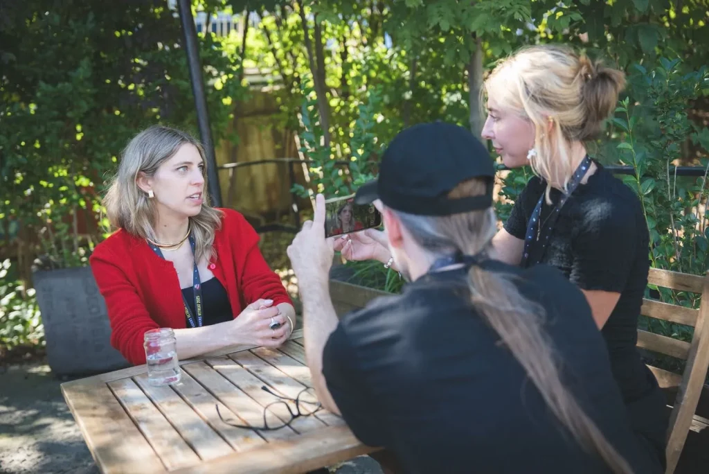 Amanda Lulewicz during an interview at Mobile Ad Eaters Retreat 2025 discussing creative ideation and mobile marketing insights.