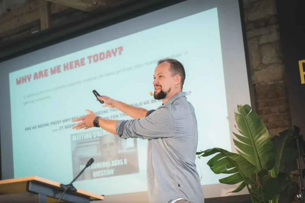 Gašper Jager, Creative Director at Ten Square Games, presenting insights of audience differentiation at the Mobile Ad Eaters Retreat 2025.